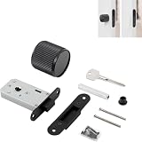 Unsichtbare minimale Türsperre mit Notfallloch einseitiges rundes Griff verstecktes Design für Bücherregaltüren/unsichtbare Türen/Geheimräume/schmale Räume,Black