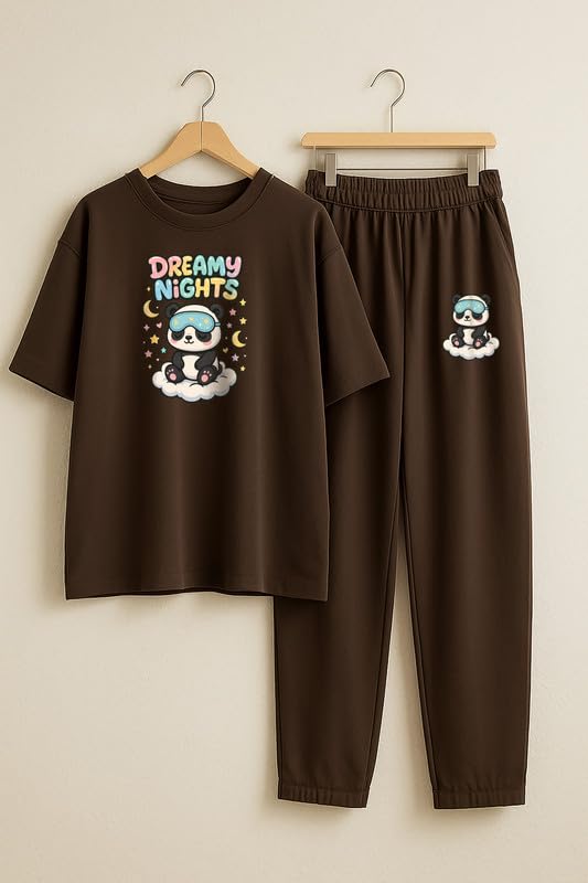 Image of My Swag Womens Cotton Night Suit | T-Shirt and Lower | Summer and Winter Sleepwear