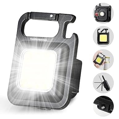 KANAKADHARA Keychain LED Light 2-Hours Battery Life with Bottle Opener, Mini COB Flashlight 4 Modes Portable Pocket Magnetic Base and Folding Bracket Rechargeable Emergency Light(Pack of 1) (B0CLYDTJ37) Amazon Price History, Amazon Price Tracker