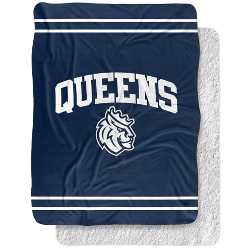 Queens University of Charlotte Blanket, 60"x80" Primary Logo, Silky Touch Sherpa Back Super Soft Throw Blanket