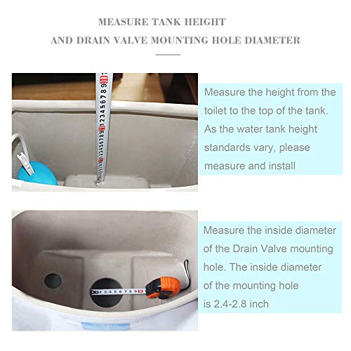 1 Pcs White Toilet Separate Double Drainage Valve Toilet Fill Valve Replacement Kit with Gasket by Generic - Image 6