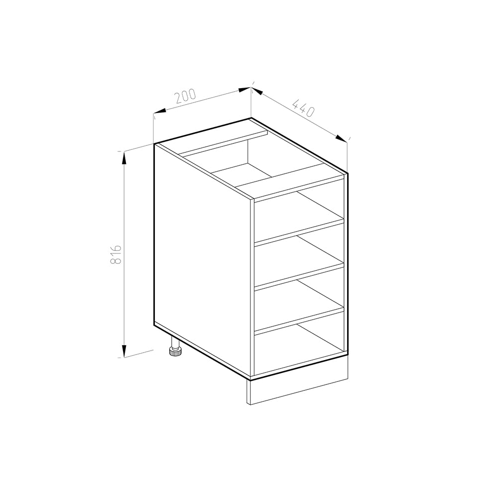 Küchenregal Goldkraft Eiche 20 cm ohne Arbeitsplatte, R-Line | Goldkraft Eiche Küchenregal Goldkraft Eiche 20 cm ohne Arbeitsplatte, R-Line | Goldkraft Eiche
