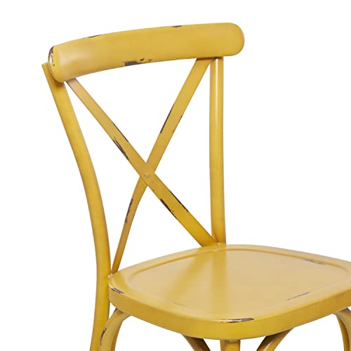Deco 79 Metal Solid Outdoor Dining Chair, , Yellow #TOP3