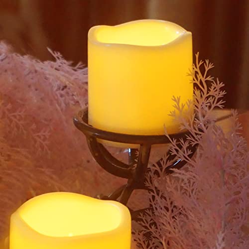Image of QIDEA 3 inchX3 inch 4 Pack LED Outdoor Candles Battery Operated Waterproof Candles