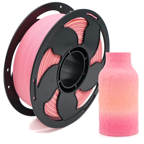 Image of Matte Rainbow Spring PLA 1.75mm 1kg 500mm /s High Speed 3D Printer Filament | Matte finish Gradient Pink Yellow Hide layer lines Low warp No tangle Color Change 1kg spool 2.2lbs for Bambu Creality AMS