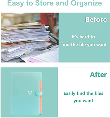 Forvencer Expanding File Folder, Letter Size, Cute Folders For Documents, 5 Pocket Folder Organizer With Labels, Filing Products Accordian Folder Paper Organizer Folder, Folders For School #TOP3