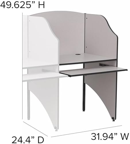 Miniatura 6 de Flash Furniture Jordan - Carrel de estudio adicional en acabado roble