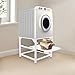 DYRABREST Washing Machine Pedestal Stand with Storage Shelf, 330lbs Capacity Adjustable Washer Dryer Base for Laundry Room, Anti-Vibration Space Saving (White)