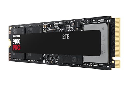 Samsung 9100 PRO NVMe M.2 SSD, 2 TB, PCIe 5.0, 14.700 MB/s Lesen, 13.400 MB/s Schreiben, Interne SSD für Gaming, Videobearbeitung und AI, Schwarz, MZ-VAP2T0BW