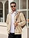 COOFANDY Mens Hooded Sweatshirt Zipper Casual Long Sleeve Hoodies Fashion Drawstring Sweatshirts With Pocket, Khaki, Large