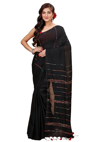 Image of Women's Traditional Bengal Handloom Soft Cotton Khesh Saree