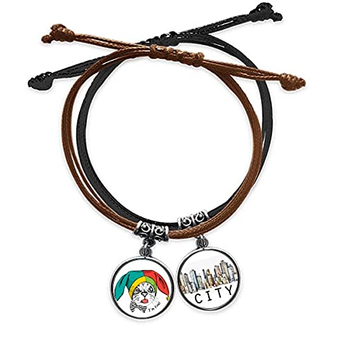 Chat blanc papier bracelet corde cuir Sidi à porter au quotidien pour protéger les animaux