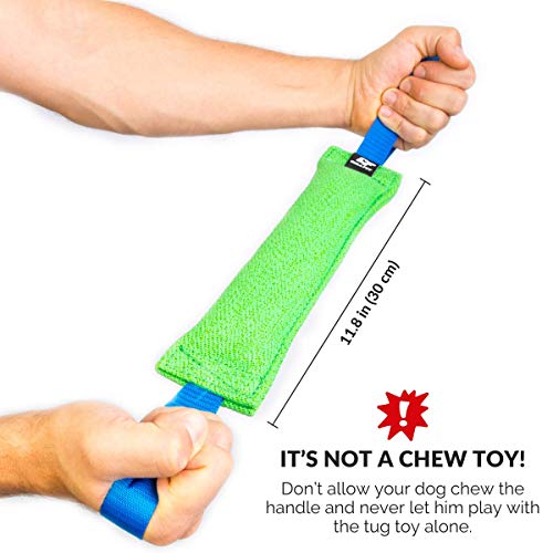 K9 Dog Bite Tug Toy With 2 Strong Handles - Made Of Durable & Tear-Resistant French Linen - Perfect For Tug Of War, Fetch & Puppy Training - Ideal For Medium To Large Dogs - Firmly Stitched Pull Toy #TOP3