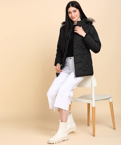 Image of Ellipse Nylon Regular Length Jacket For Girls Solid Color Women's Winter Jacket Stylish Quilted Regular Fit Full Sleeves Jacket