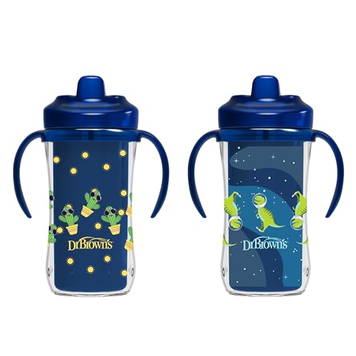 Dr. Brown's Milestones - Vaso aislado con boquilla dura, Azul, Pack of 2