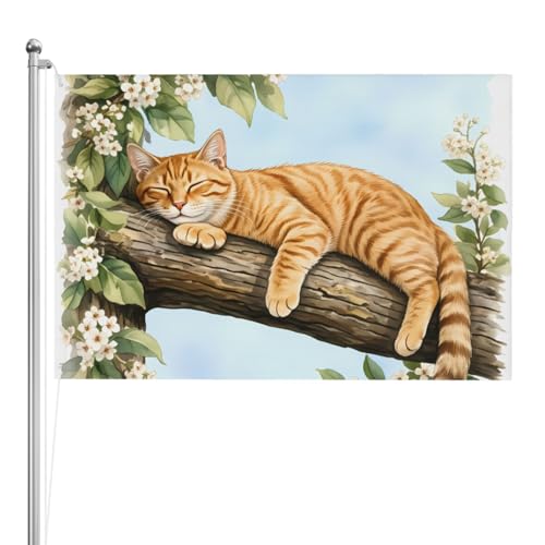 Drapeau extérieur chat en polyester durable de qualité supérieure lavable et traité anti-UV - 2