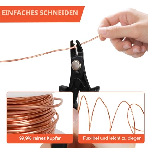EAEVKPI Elektrokultur Gardening Kupferdraht 20m 99,9% blanker Kupferdraht, 16 Gauge für Garten, Pflanzen und Gemüseanbau