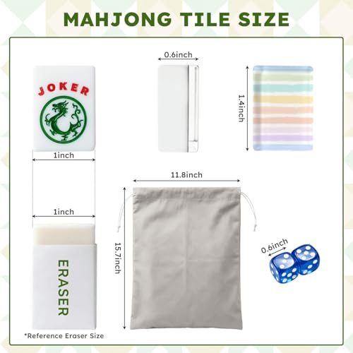 Set de fichas American Mahjong acrílico con bolsa y dados miniatura 2