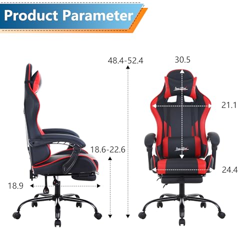 image for PayLessHere Ergonomic Racing Desk Chair Computer Chair Gaming Chair wi