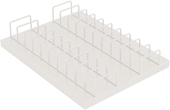 Small Tile Sample Storage Rack, Metal Tile Sample Display Rack, Portable Ceramic Sample Holder Stand, Tile Display Stand with 20 Card Slots, for Retail Counters, Desk, or TabletopCream