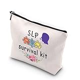 WCGXKO SLP Survival Kit Speech Therapist Gift Zipper Pouch Makeup Bag for Speech Language Pathologist (SLP Survival)