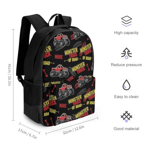 Sturdy Multipurpose Dual Shoulder Bag for Gym and Outdoor Activities, Monster Truck, Travel Hiking Daypack2