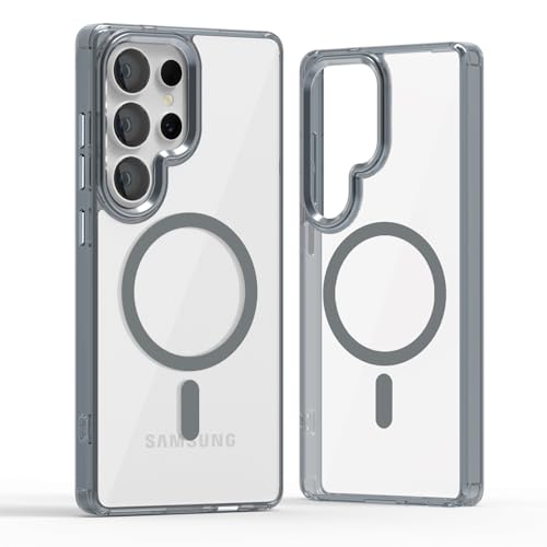 Lunivop for Samsung Galaxy s25 Ultra Case Hard [Compatible with Magsafe Wireless Charging] Yellowing Resistant Magnetic Cover Clear para S 25 Ultra 6.9 '' 5G 2025 Rugged Best Phone Cases Gray