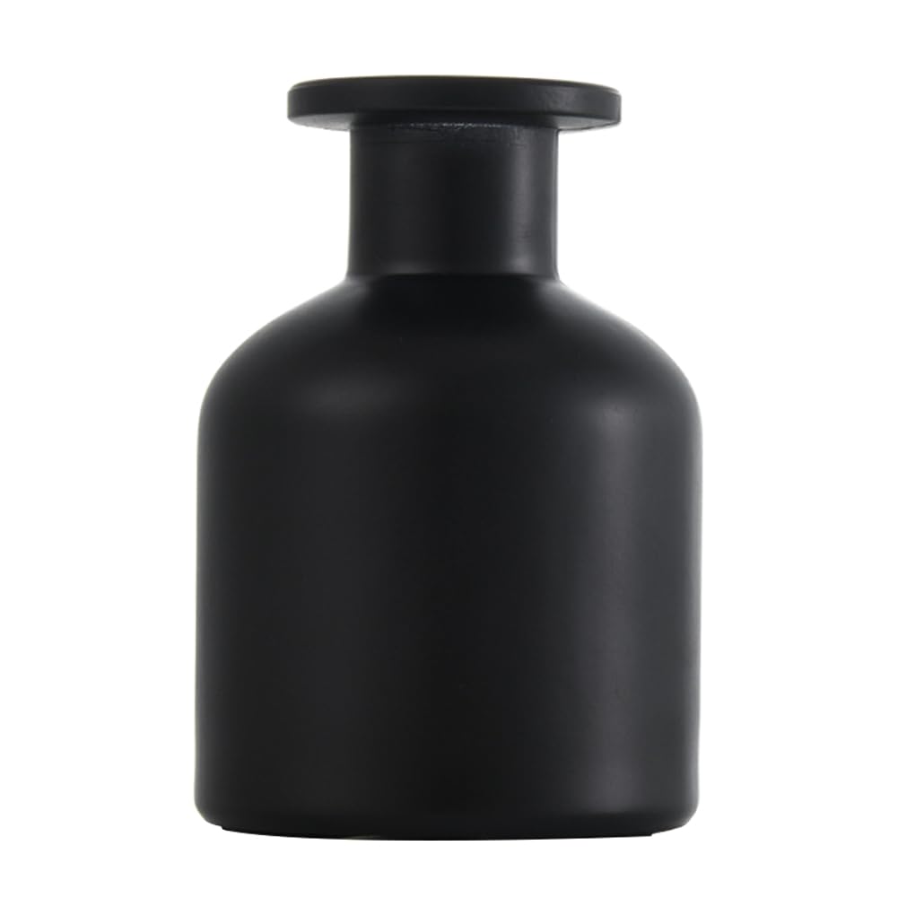 150ml/5oz Glass Diffuser Bottles Boston Round Aroma Bottles Diffusers Vase Fragrance Accessories Use for DIY Replacement Diffuser Sets Craft Projects Wedding Party(Black)