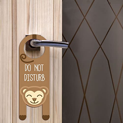 Image of KREEPO Do Not Disturb Monkey Shaped MDF Door Sign Hanger Size(24cm x 8.5cm) kr56