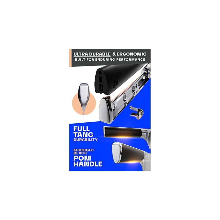 Dalstrong-24-Piece-Knife-Block-Set-with-Kitchen-Scissors-Vanquish-Series-Forged-High-Carbon-German-Steel-POM-Black-Handle-NSF-Certified-8-Steak-Knives-with-Sharpener Dalstrong Vanquish Series - 24 Piece Stainless Steel Knife Set with Block and Kitchen Scissors - Forged High Carbon German Steel - Knife Set w/POM Black Handle - NSF Certified