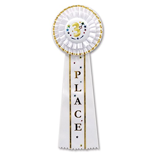 Beistle 3rd Place Deluxe Rosette, 41/2 by 131/2-Inch