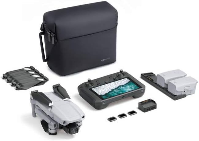 DJI Mavic Air 2 Pack Vuela Más con Smart Controller Drone Quadcopter UAV con Cámara de 48MP 4K Video 1/2" CMOS Sensor de Cardán de 3 Ejes, Tiempo de Vuelo 34min, ActiveTrack 3.0 Gris