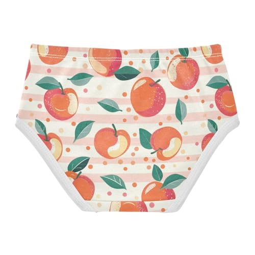 Wusikd Peaches Girls' Underwear Cotton Polka Dots Stripes Girls Briefs Soft Toddler Underwear 2T2