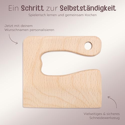 wunderwunsch Kindermesser ab 1 Jahr, Montessori Messer Holz Kleinkinder – Ansicht 6