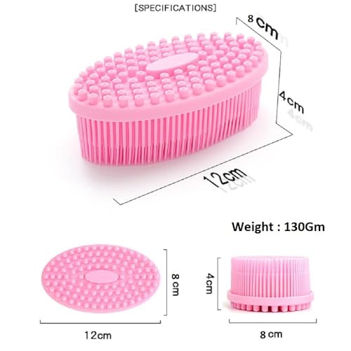 Image of Back Scrubber Shower Bath Brush Long Handle for Shower,Back Scrubber for Shower with Loofah & Exfoliating Mitt,Shower Brush for Bath Dry Brush,Body Brush for Unisex(Oval srubber,1,count)