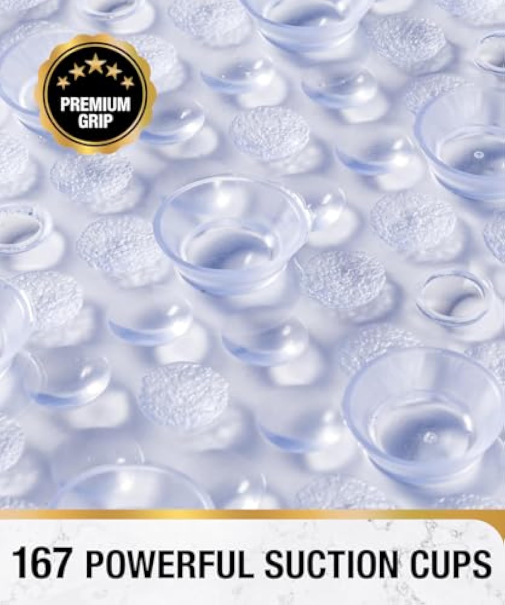 Oval Non-Slip Bathtub Mat, 27x15 Inch, Clear