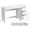 Computer Desk with Drawers, 48 x 20 x 29.5 Home Office Computer Workstation, Modern Executive Desks, Teens Writing Study Table Laptop Desk for Bedroom, Study, Small Space (White)