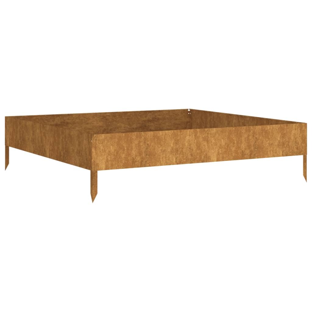 vidaXL Raised Garden Bed - 100x100x26 cm Corten Steel - Brown