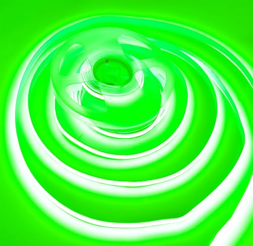 Image of COB Strip Lights,DC12V 16.4ft /5m Super Bright Dimmable 38400LM LED Light Strips, High Density Non-Waterproof 1920 LEDs Ribbon Light, More Evener Lighting Than SMD Strip Lights (Green)