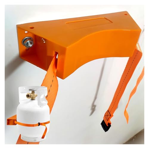 Propane Tank Holder/Gas Cylinder Bracket 40L Mount with Safety Strap, 24cm Wide Wall Mounted Air Tank Fixed Rack for Laboratory Household Garage