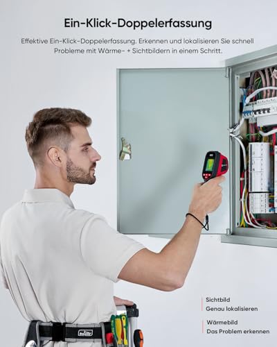 HIKMICRO Wärmebildkamera E02 SuperIR 240 x 240 IR-Auflösung mit visueller Kamera, tragbare kompakte Infrarotkamera mit Laserpointer, 20Hz Bildwiederholfrequenz, -20°C bis 400°C