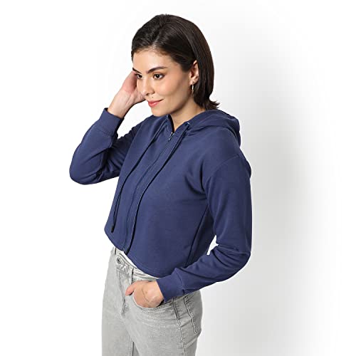 Image of PINACOLADA Women Cotton Zipper Sweatshirt Relaxed Fit for Casual Wear | Full Sleeves | Stylish Sweatshirt Crafted with Comfort Fit and High Performance for Everyday Wear