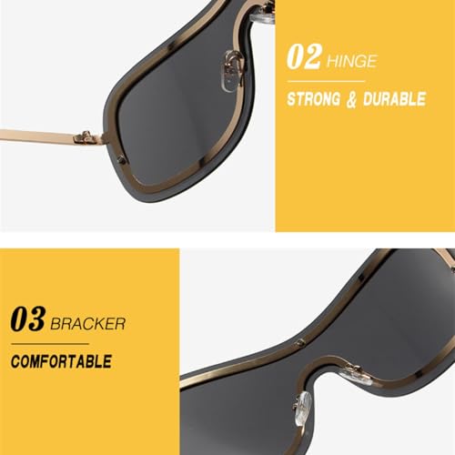 Lunettes de soleil surdimensionnées masque coupe-vent UV400 - 5