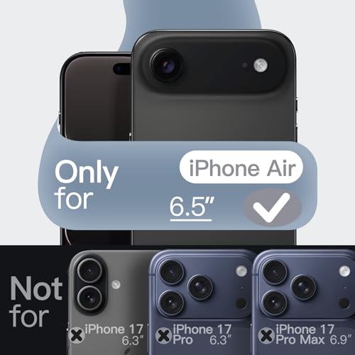 Image of JETech Liquid Silicone Case for iPhone Air, Silky Soft Touch Full-Body Protection, Anti-Scratch Shockproof Phone Cover with Microfiber Lining, 6.5-Inch Display (Navy Blue)