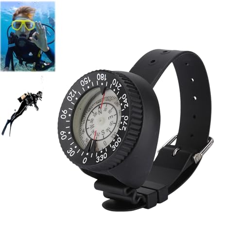 Hominas Boussole de Plongée 50 m Boussole Calibration Hémisphère Sud sous Marine Nocturne Étanche pour Une Utilisation en Extérieur Randonneurs Plongeurs