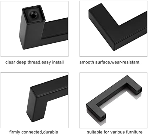 128mm Kitchen Cabinet Handles Black Cupboard Handles Cabinet Pulls Kitchen Door Handles Stainless Steel T Bar Handles Kitchen Handless 5 Pack