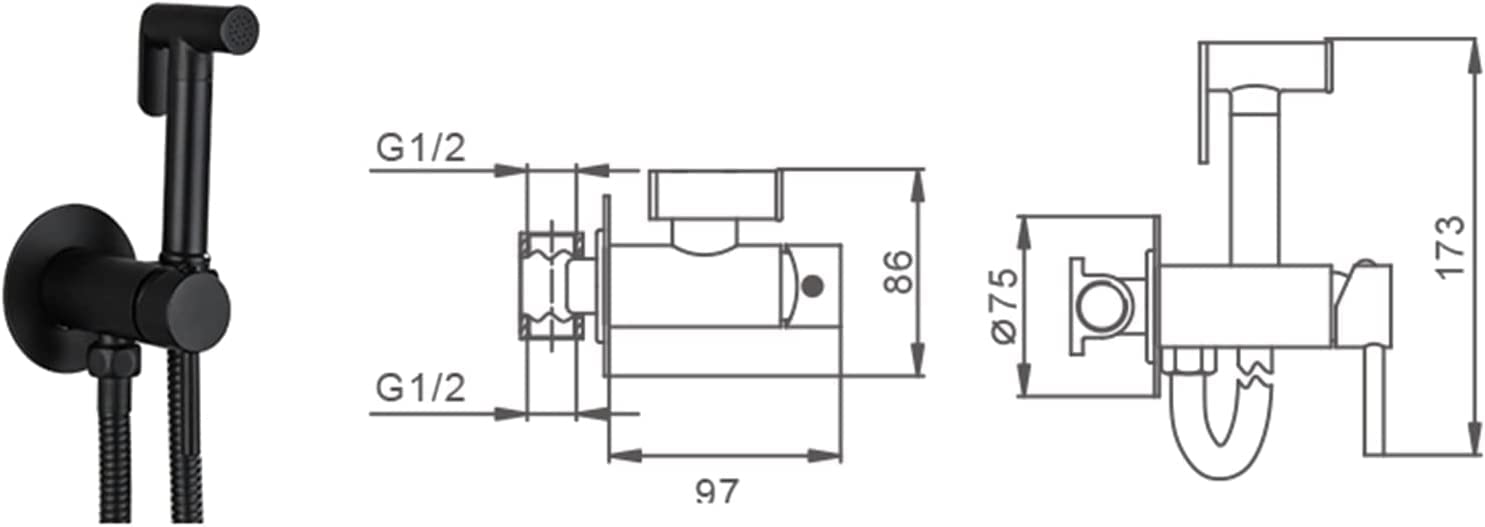 Inodoro Baño Pulverizador de ManoPulverizador de ManoPulverizador de Pañales de Tela for Bebés de Latón for Agua Fría y Caliente Grifo Portátil, con Manguera for Lavado Femenino Fácil de Instalar(Matt