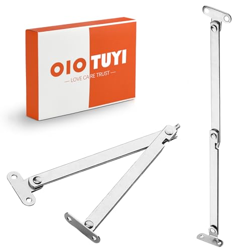 OioTuyi 2 bisagras de metal con bloqueo, herraje de 180°, limitador de apertura de puerta, bisagras de soporte para muebles, puertas, soporte de tapa