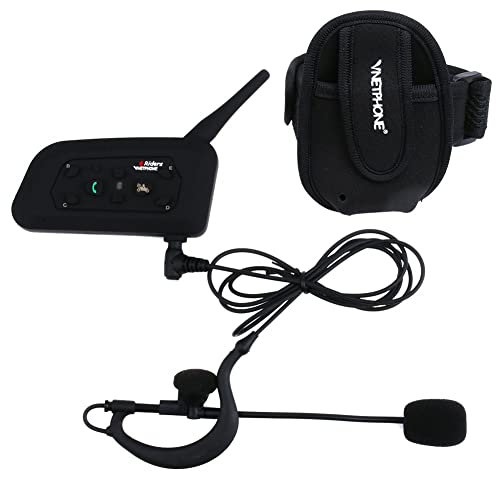 Vnetphone V6C Walkie Talkie portátil con Receptor de una Sola Cabeza y Bolsa de Brazo Juegos de Escalada en Bicicleta Comunicador Transmisor Transmisor