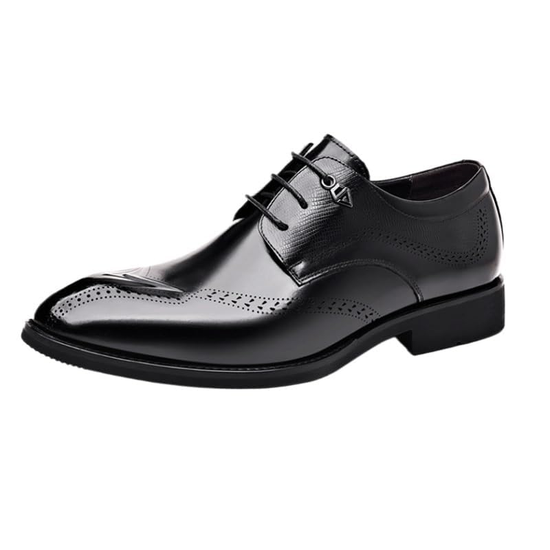 Men's Patent Leather Slip-On Platform Loafer Shoes Round Toe Slip Low Top Lug Sole Dress Shoes Classic Modern Formal Leather Shoes Casual Loafers